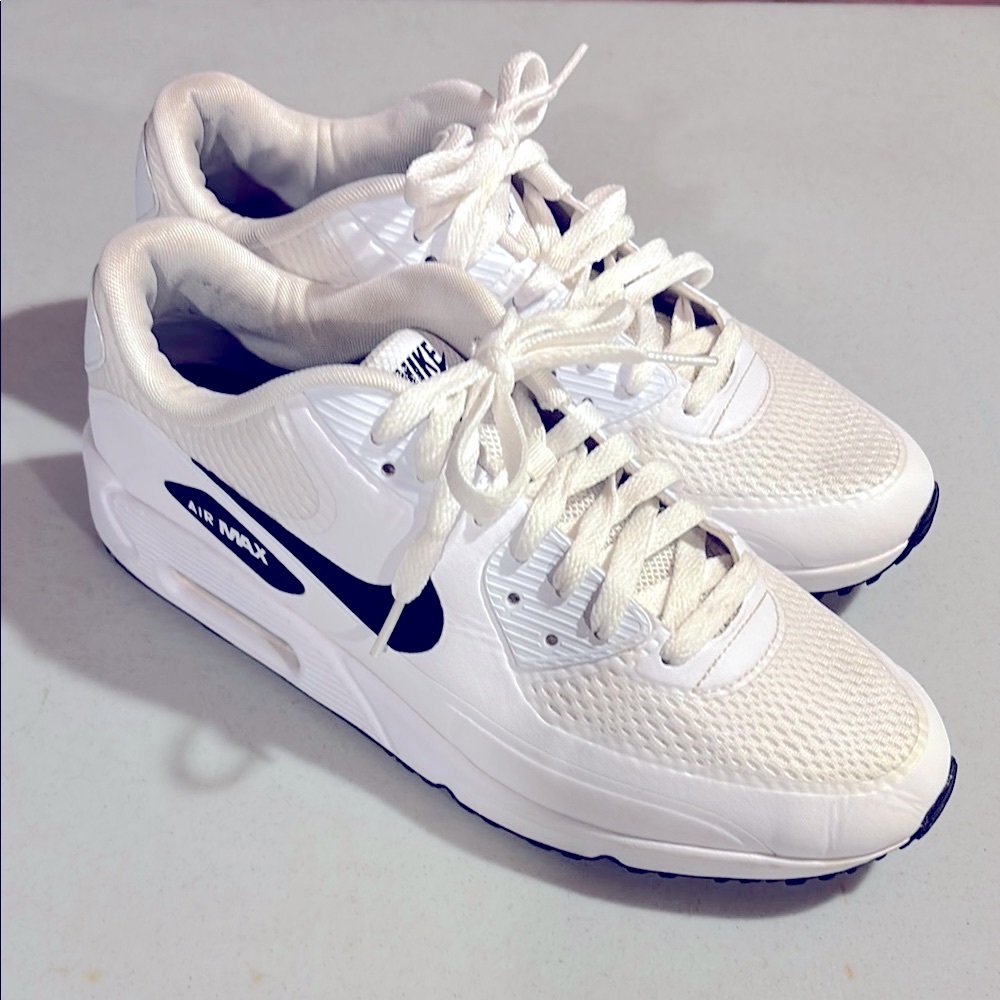 Ex. Condition! Nike Air Max White Golf Spikes Size 9